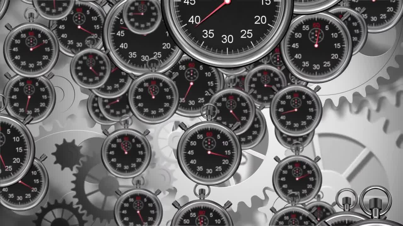 reloj de parada y engranajes