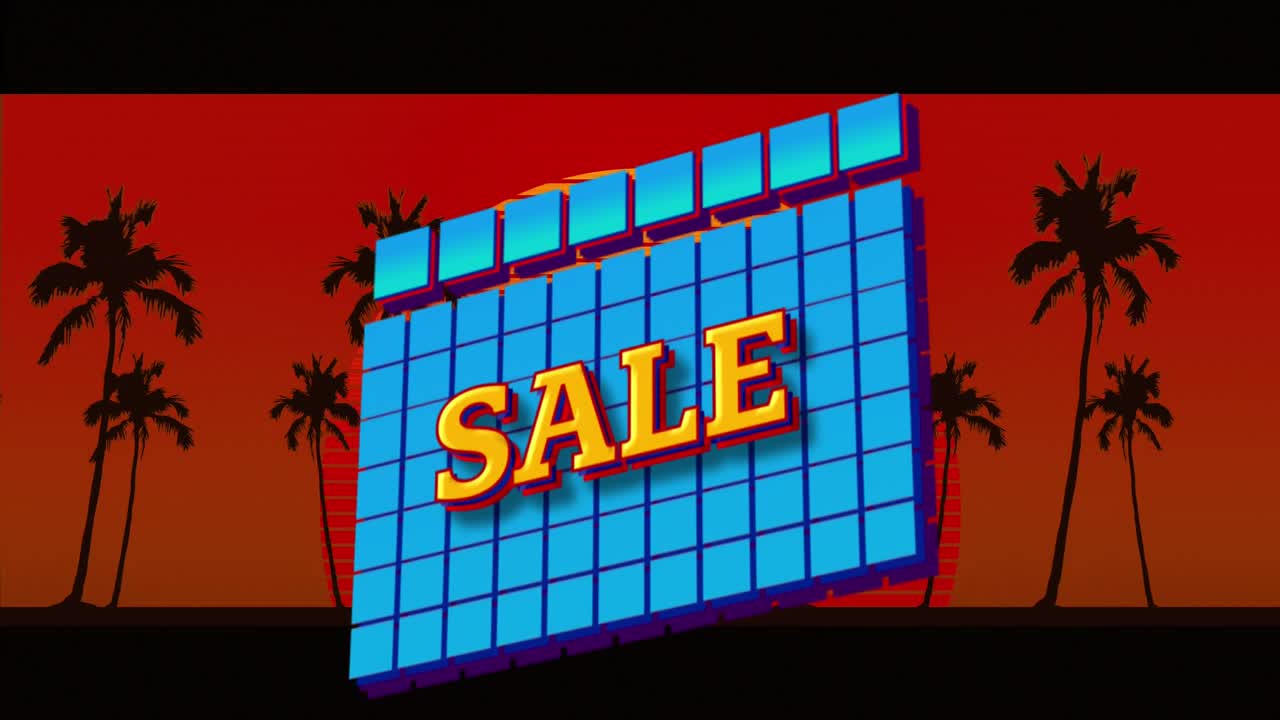 ⁇ 은 배경에 움직이는 둥근 배너와  ⁇ 나무에 대한 추상적인 모양 위의 판매 텍스트