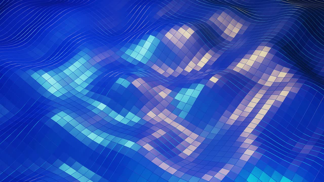 스타일리시 크리에이티브 어브스트랙티브 로우 폴리 배경 4k, 룩으로 반이는 표면 위에서 움직이는 추상적인 파동, 부드러운 부드러운 원활한 애니메이션, 간단한 미니멀리즘 기하학, 블루 컬러