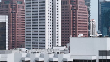 cityscape view of skyscrapers and office buildings