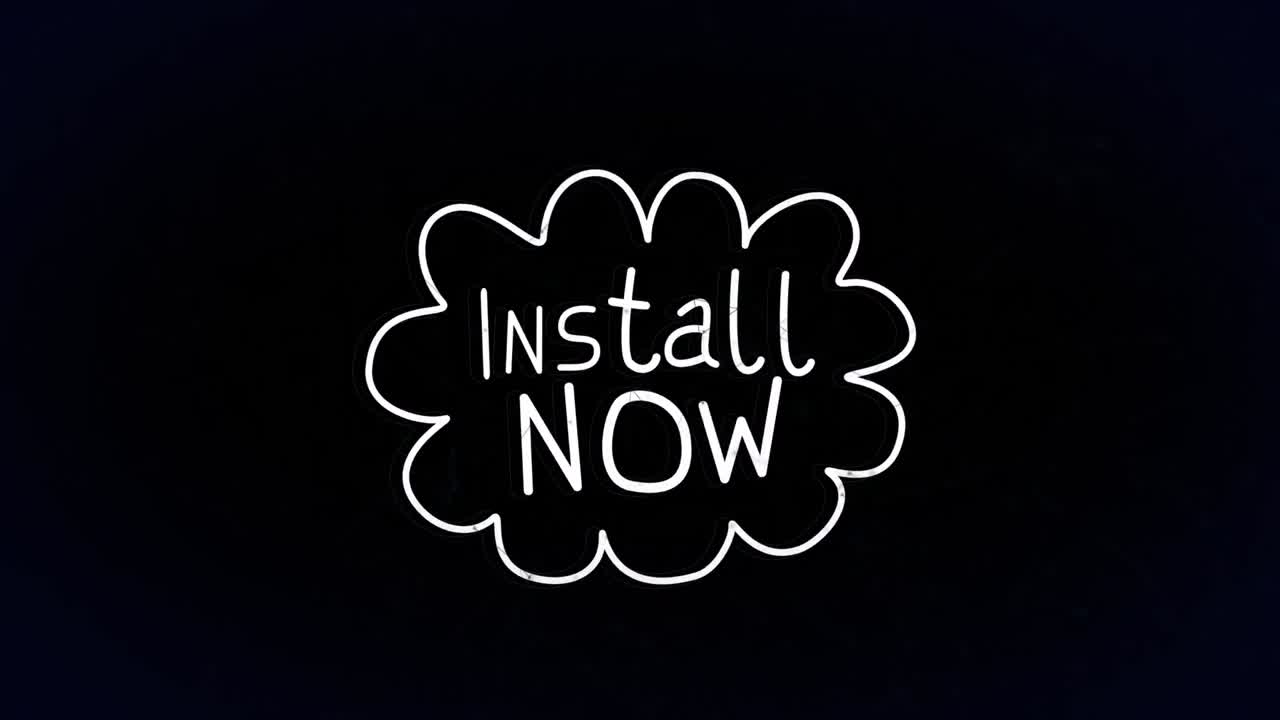 검은 바탕에 연결의 네트워크를 통해 이제 텍스트를 설치하는 애니메이션