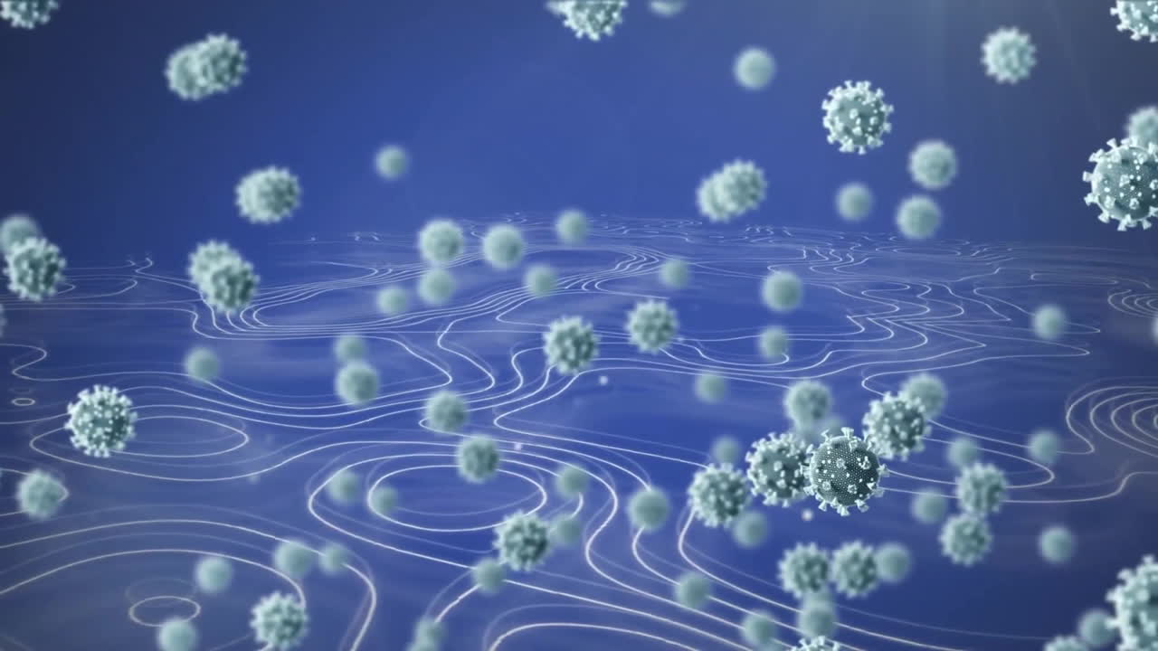 covid-19 ウイルス細胞のアニメーションとデータ処理