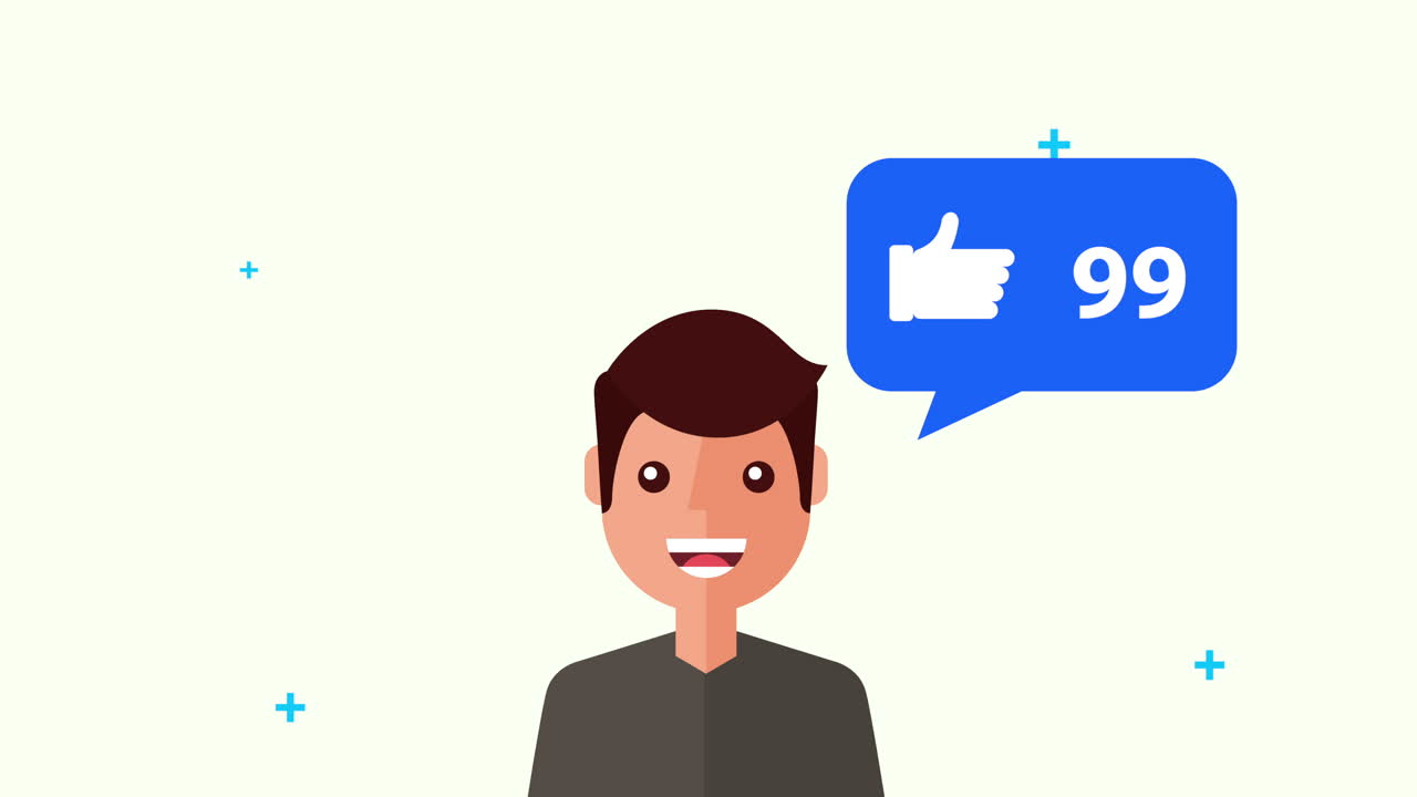 tecnologia dei social media con l'uomo personaggio e la bolla del linguaggio
