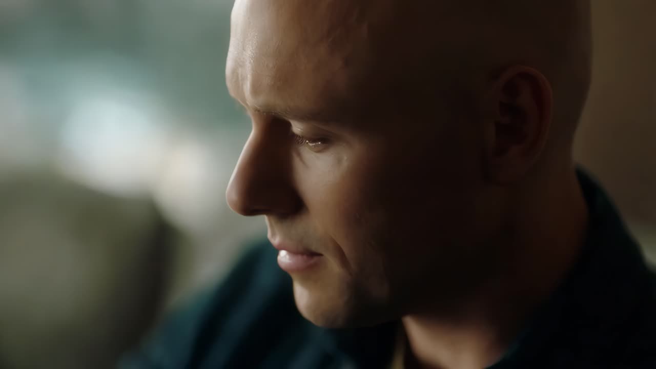 primer plano de un hombre pensativo