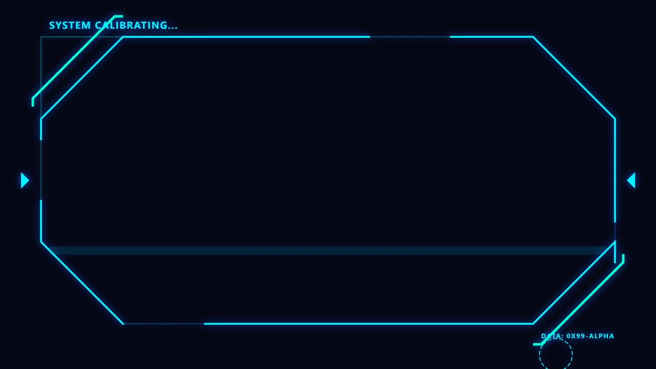 Futuristic Digital HUD Interface with System Calibration Text