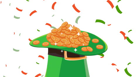 leprechaun hat filled with coins