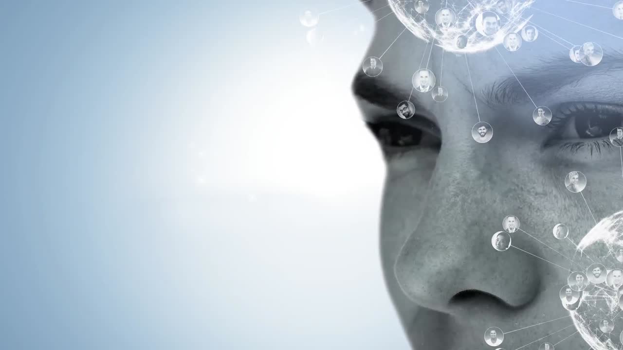 데이터 및 연결 네트워크와 함께 회전하는 두 개의 글로브