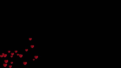 día de san valentín, imágenes de animación en forma de corazón rojo sobre fondo negro