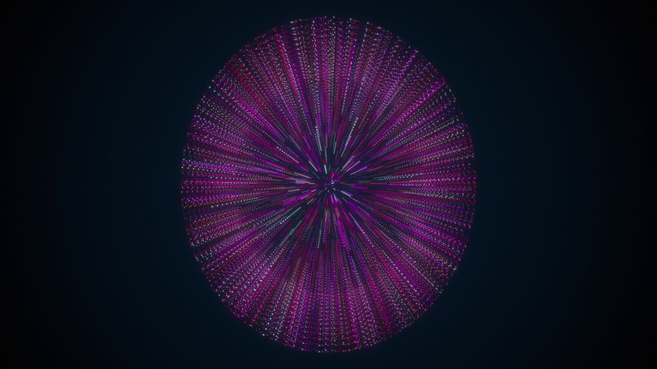 esfera abstracta hecha de partículas y rayas