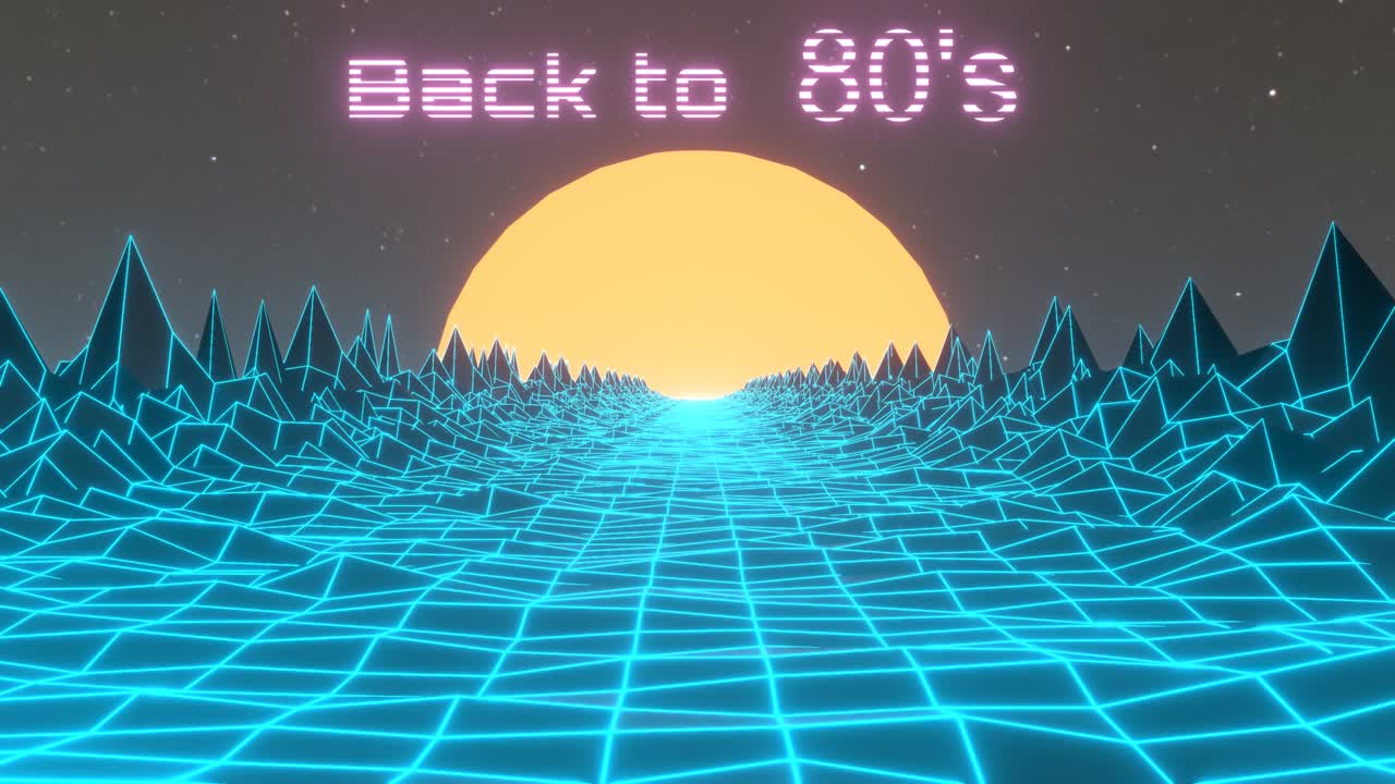 80년대 레트로 추상 3d 애니메이션 배경