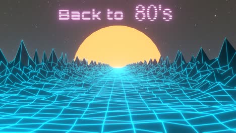el fondo de animación 3d retro de los años 80