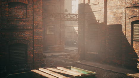a grungy industrial alleyway