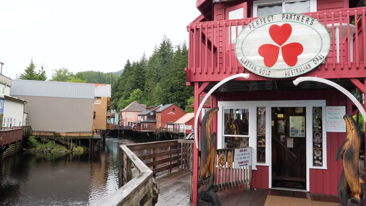 Ketchikan Creek Street, famous street of Ketchikan.Alaska.