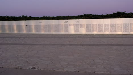 fallen soldiers wall at sunset, latrun israel drone view