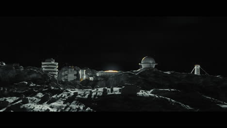 moon surface with a lunar base