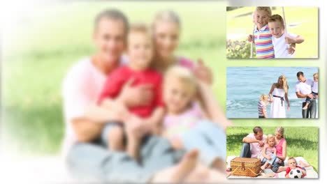 animación de una familia sonriente