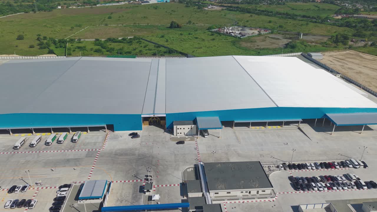 Logistics Transformation Hub Of The Dominican National Brewery, Located In Hato Nuevo, Santo Domingo - Aerial Drone Shot