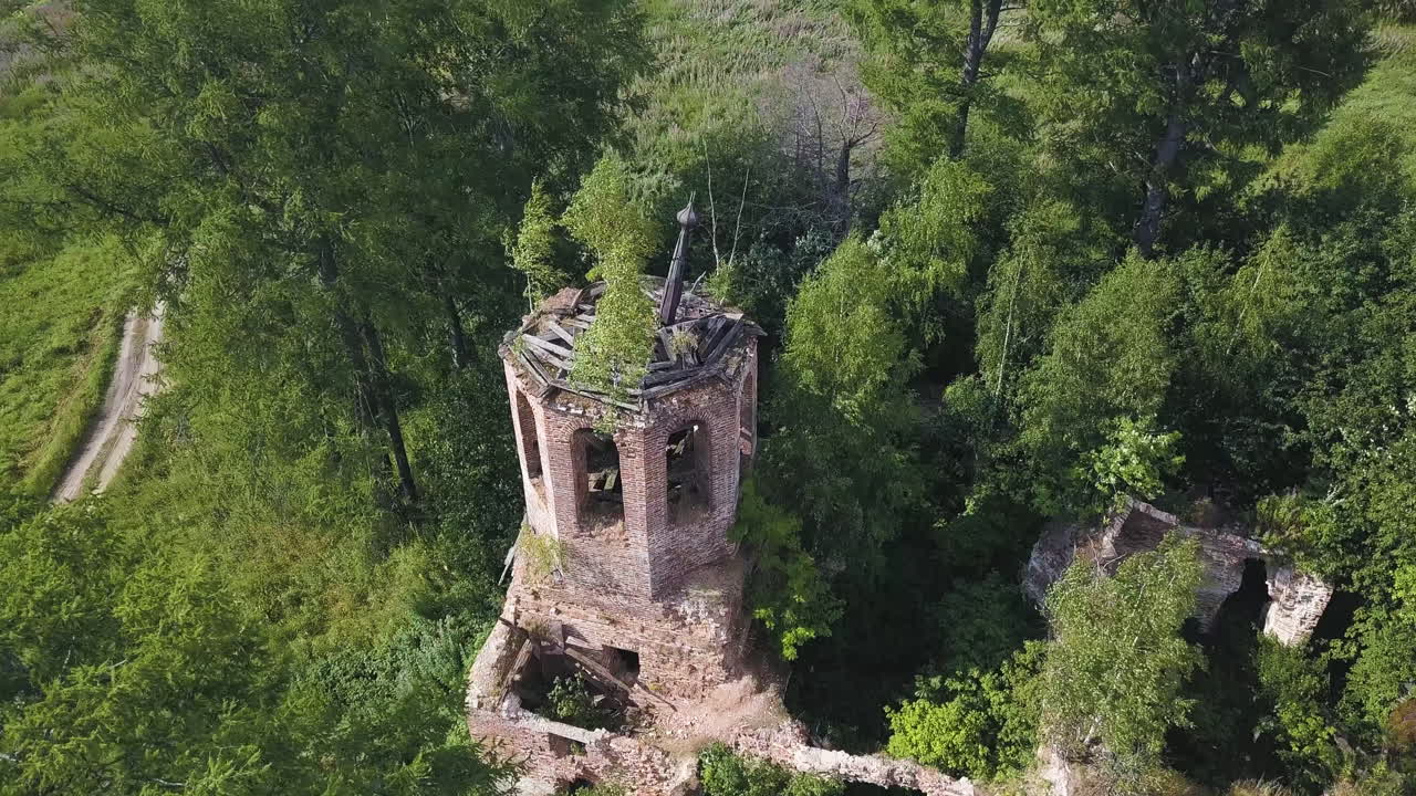 Ruined Church Tower in the Woods
