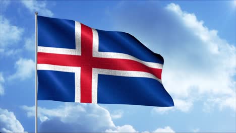 icelandic flag waving in the wind