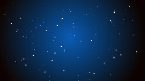 twinkle little yellow stars on blue background, sky, 4k computer generated animation, fast shimmering motion, fairytale magic effect