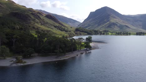 buttermere lake district uk aerial footage of stunning landscape summer