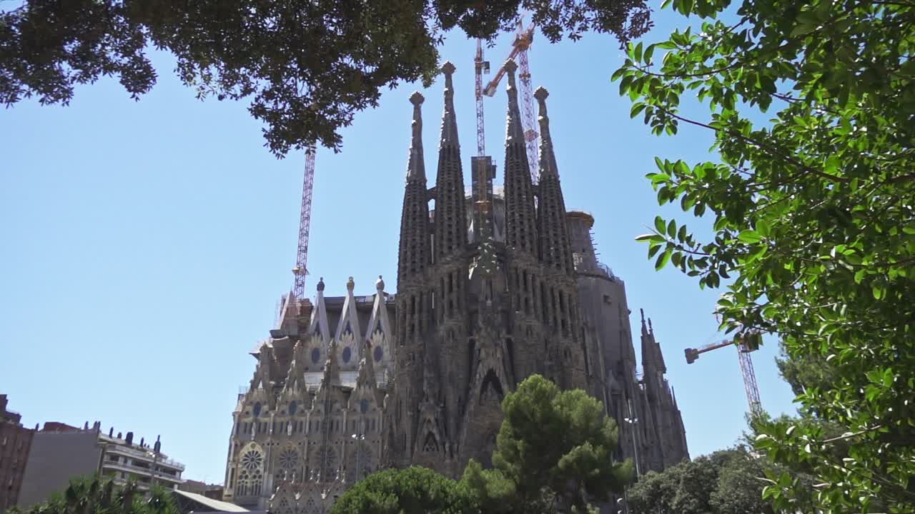 La Sagrada Familia cathedral in Barcelona city. Old catholic church