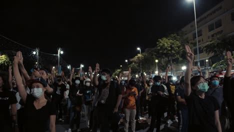 democracy protests in thailand 2020 , gathered at a monument celebrating thai democracy.