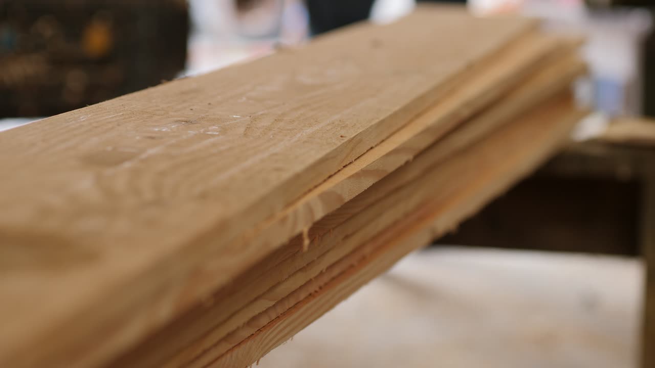 Close Up, Stack of planed Douglas fir planks