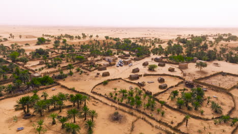 aerial view of a desert village in africa