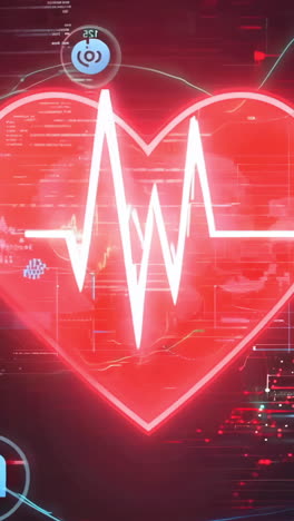 a heart is shown in a black background with a red outline. the heart is surrounded by a series of lines that look like waves. concept of life and vitality, as the heart is a symbol of life