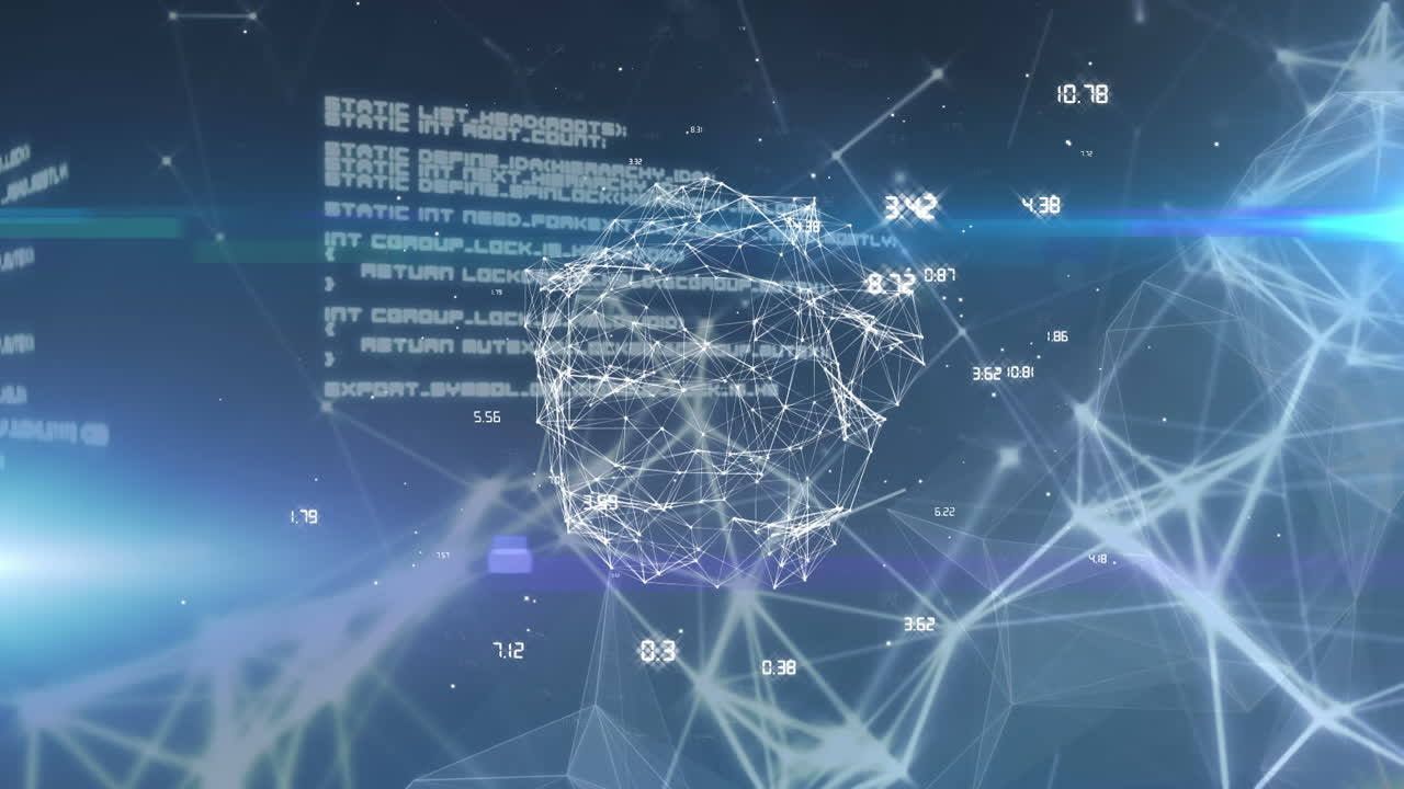 연결 및 데이터 처리의 네트워크를 통해 지구의 애니메이션