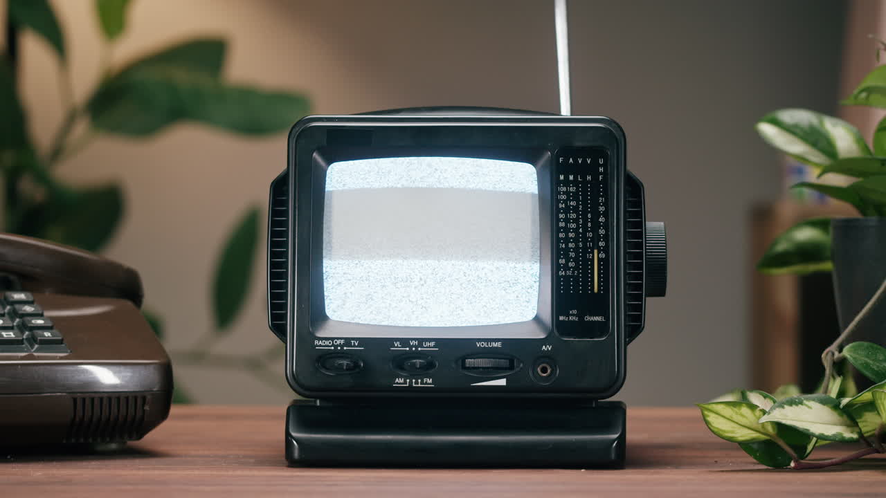 Televisore retrò con effetto neve