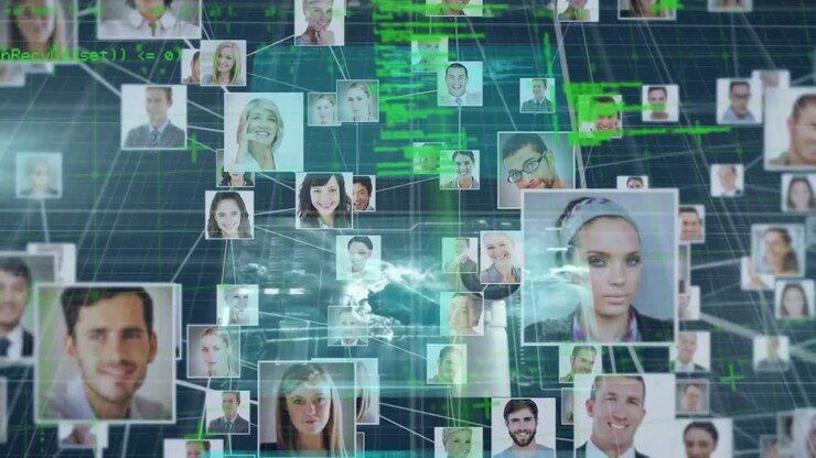 Animation of networks of connections over grind