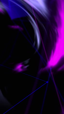 animation of blue and smoke over black background with geometrical shapes