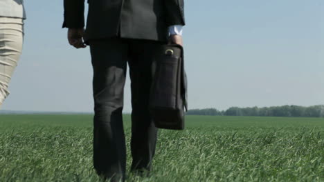 Businessman-And-Businesswoman-Walking-Away-To-The-Horizon