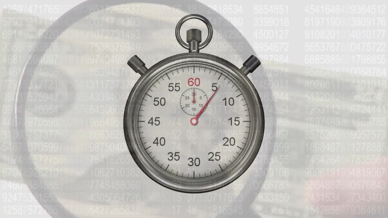 animación del reloj que hace tic-tac sobre los billetes de moneda del dólar estadounidense.