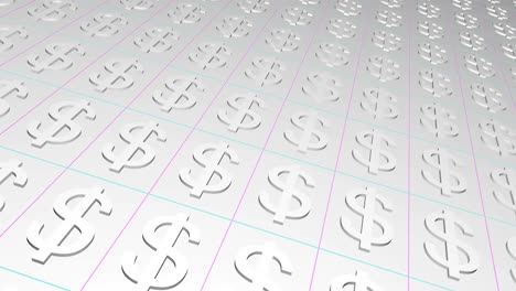 dollar signs animation grey  background. seamless loop.