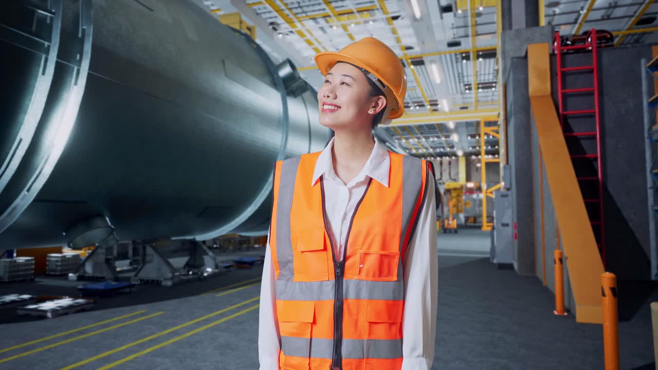 제조 시설에서 여성 엔지니어