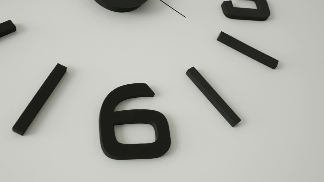 The closer look of the black numbers of the wall clock in Estonia