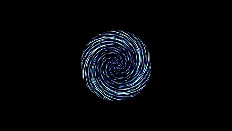 circular lines rotating abstract multicolor, black background