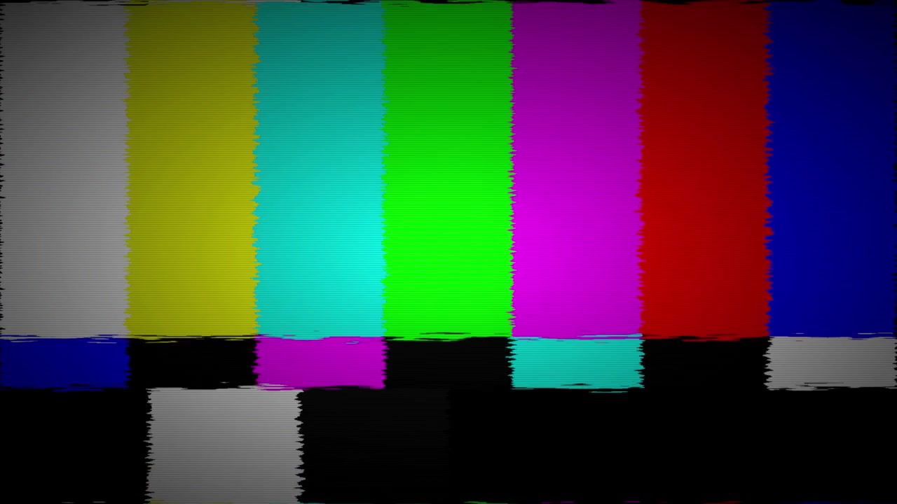 Television Test Pattern with Glitch and Signal Interference