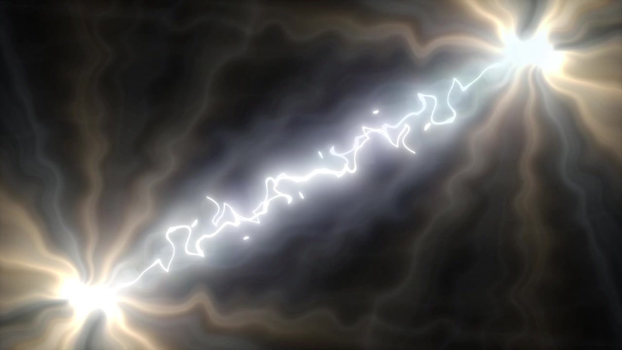 Animated Electric Lightning Arcs on Black Background