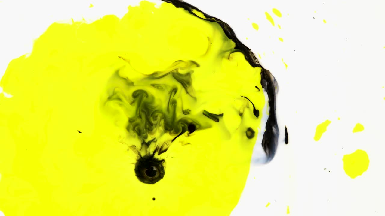tinta abstracta y arte fluido amarillo