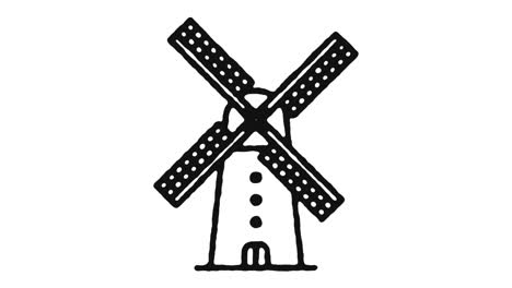 windmill icon animation footage & alpha channel