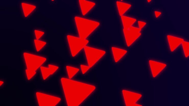 4K Triangle Background Loopable - Abstract Triangles Background - Geometric abstract soft background - Shattering Colorful Triangle - Geometrc Colour Shapes Triangles - Red Color