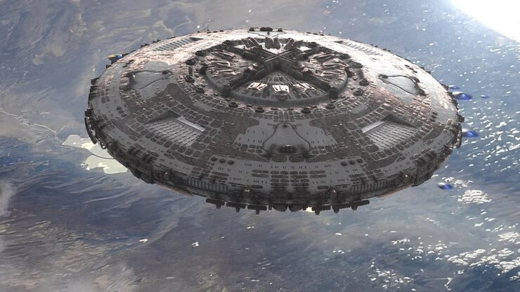 UFO invasion fleet emerging from mothership over Israel