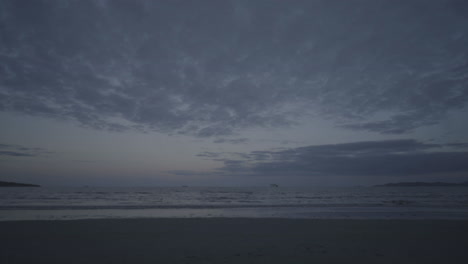 Beach Scene at Dusk/Dawn with Cloudy Sky