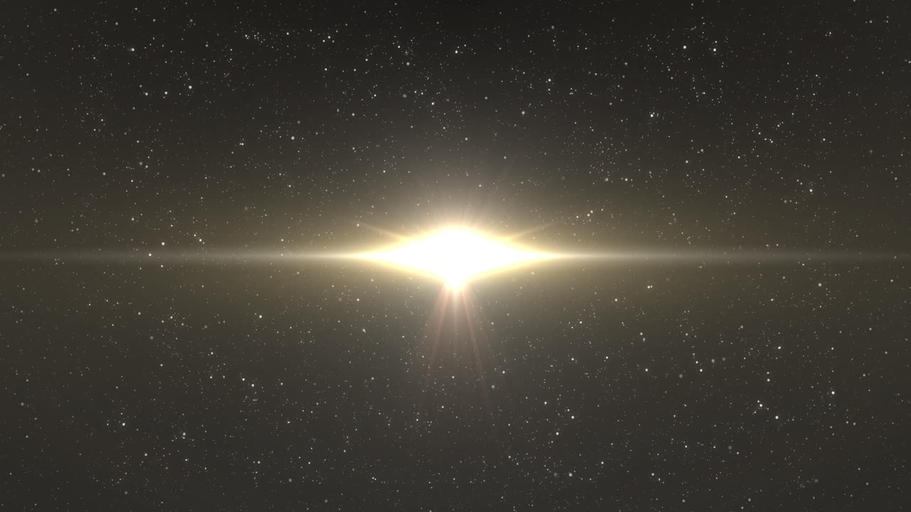 밤하늘에 빛나는 밝은 황금색 반점이