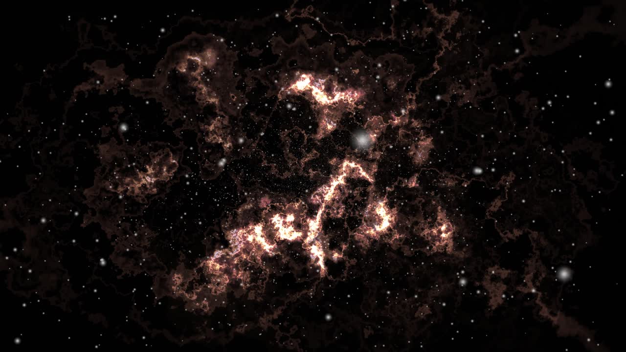 어두운 우주의 성운 구름이 가까워지고 있습니다.