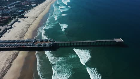 aerial of empty abandoned beaches of southern california with no one during covid19 5